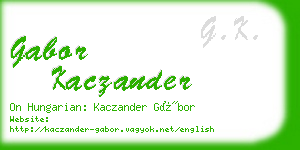 gabor kaczander business card